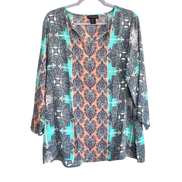 Cynthia Rowley Print Tunic Top size XL - Picture 2 of 8